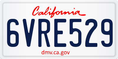 CA license plate 6VRE529