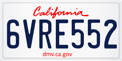 CA license plate 6VRE552