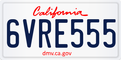 CA license plate 6VRE555