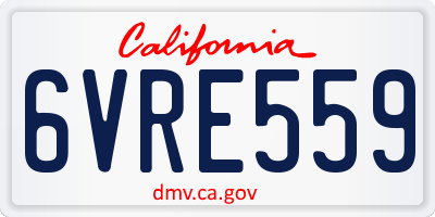 CA license plate 6VRE559