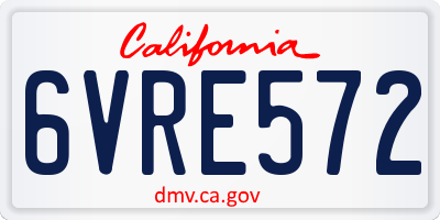 CA license plate 6VRE572