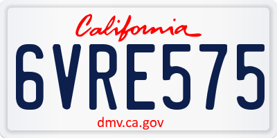 CA license plate 6VRE575