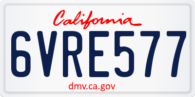CA license plate 6VRE577