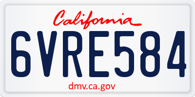 CA license plate 6VRE584