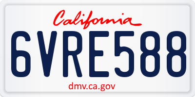 CA license plate 6VRE588