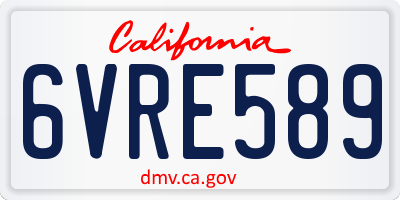 CA license plate 6VRE589