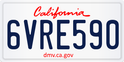 CA license plate 6VRE590