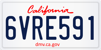 CA license plate 6VRE591