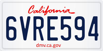 CA license plate 6VRE594