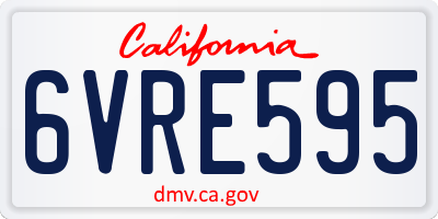CA license plate 6VRE595