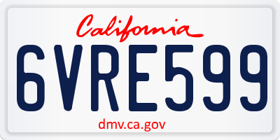 CA license plate 6VRE599