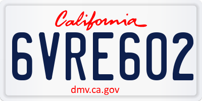CA license plate 6VRE602