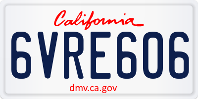 CA license plate 6VRE606