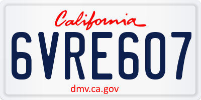 CA license plate 6VRE607