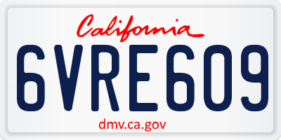 CA license plate 6VRE609