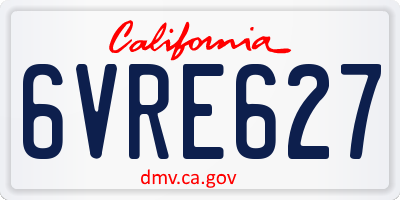 CA license plate 6VRE627