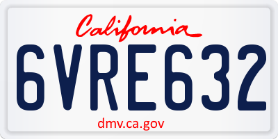 CA license plate 6VRE632