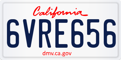 CA license plate 6VRE656