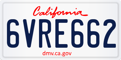 CA license plate 6VRE662