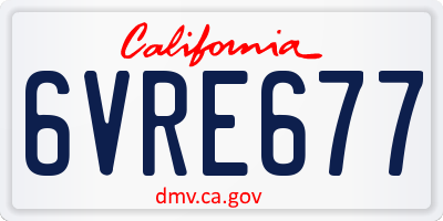 CA license plate 6VRE677