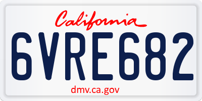 CA license plate 6VRE682