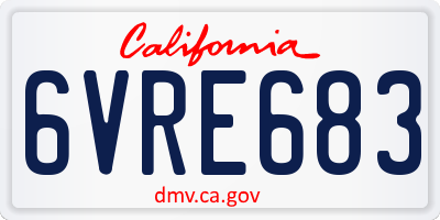 CA license plate 6VRE683
