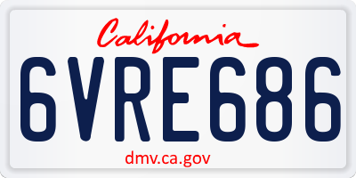 CA license plate 6VRE686