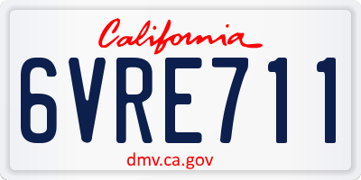 CA license plate 6VRE711