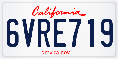CA license plate 6VRE719