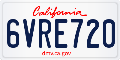 CA license plate 6VRE720