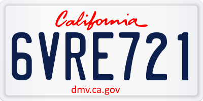 CA license plate 6VRE721