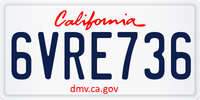 CA license plate 6VRE736
