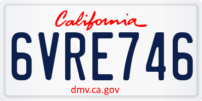 CA license plate 6VRE746