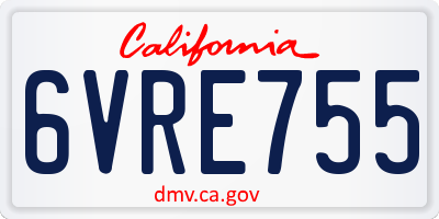 CA license plate 6VRE755