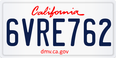 CA license plate 6VRE762