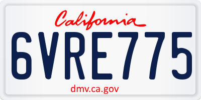 CA license plate 6VRE775