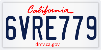 CA license plate 6VRE779