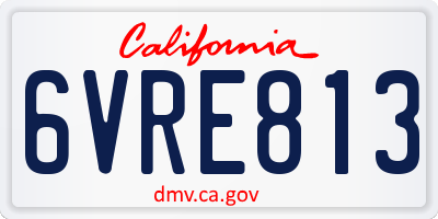 CA license plate 6VRE813