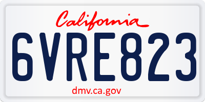 CA license plate 6VRE823