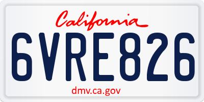CA license plate 6VRE826