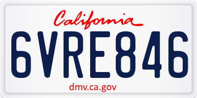 CA license plate 6VRE846