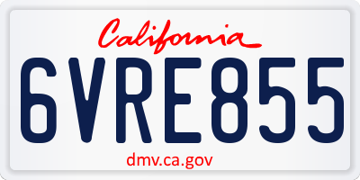 CA license plate 6VRE855