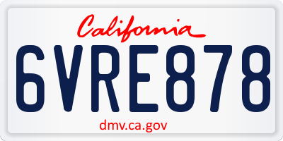 CA license plate 6VRE878