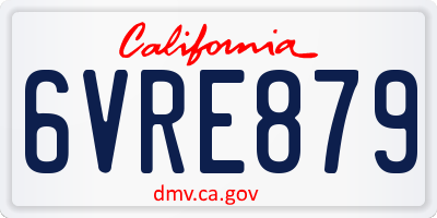 CA license plate 6VRE879