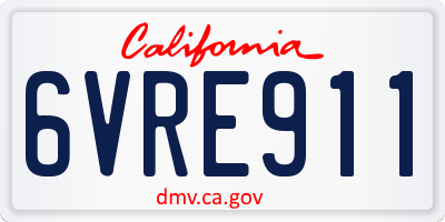 CA license plate 6VRE911