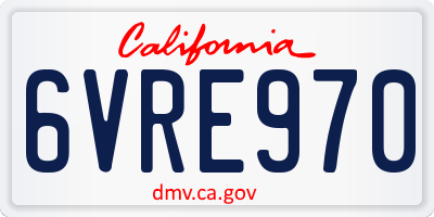 CA license plate 6VRE970
