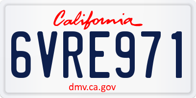 CA license plate 6VRE971