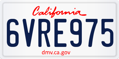 CA license plate 6VRE975