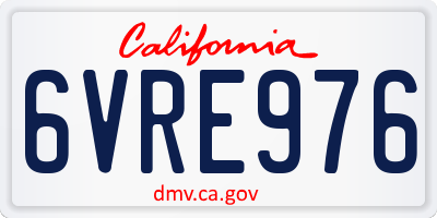 CA license plate 6VRE976