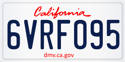 CA license plate 6VRF095